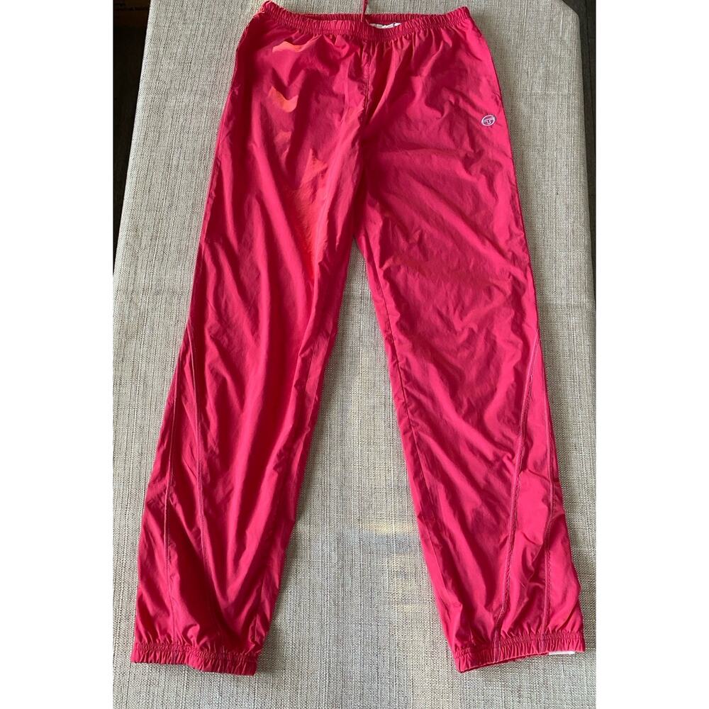 Sergio Tacchini Vintage Nylon Track Pants Hot Pink Fuchsia Size M Unisex
